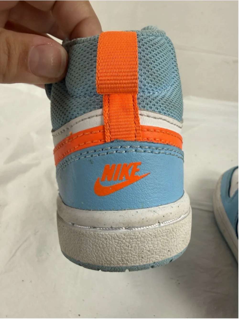 Nike Court Borough Mid 2 BG Kids 10.5C Sneakers Blue/Orange SZ 7Y NIB HF4791-407